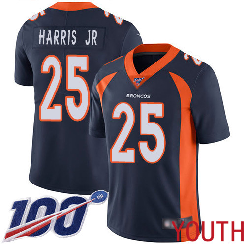 Youth Denver Broncos #25 Chris Harris Jr Navy Blue Alternate Vapor Untouchable Limited Player 100th Season Football NFL Jersey